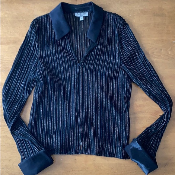 Vintage Translucent Zip Blouse with Sparkle - Picture 5 of 13